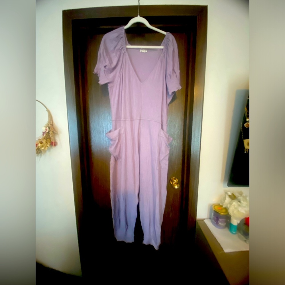 Oversized Free People lilac lounge jumpsuit